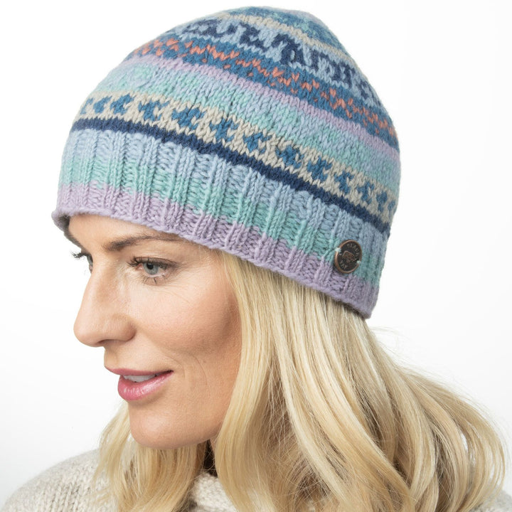 Fair Isle Beanie Hat - Mist