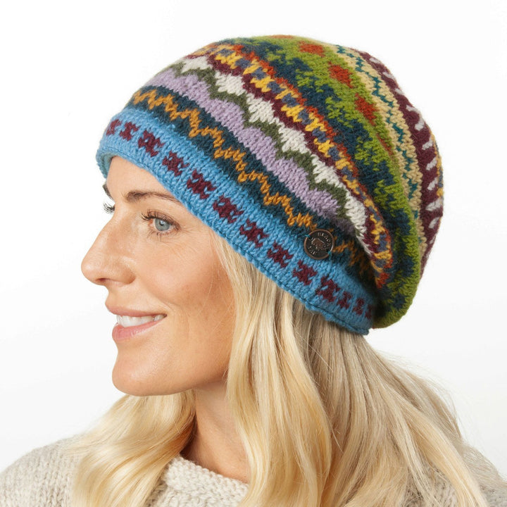 Fair Isle Slouch Beanie - Atlas