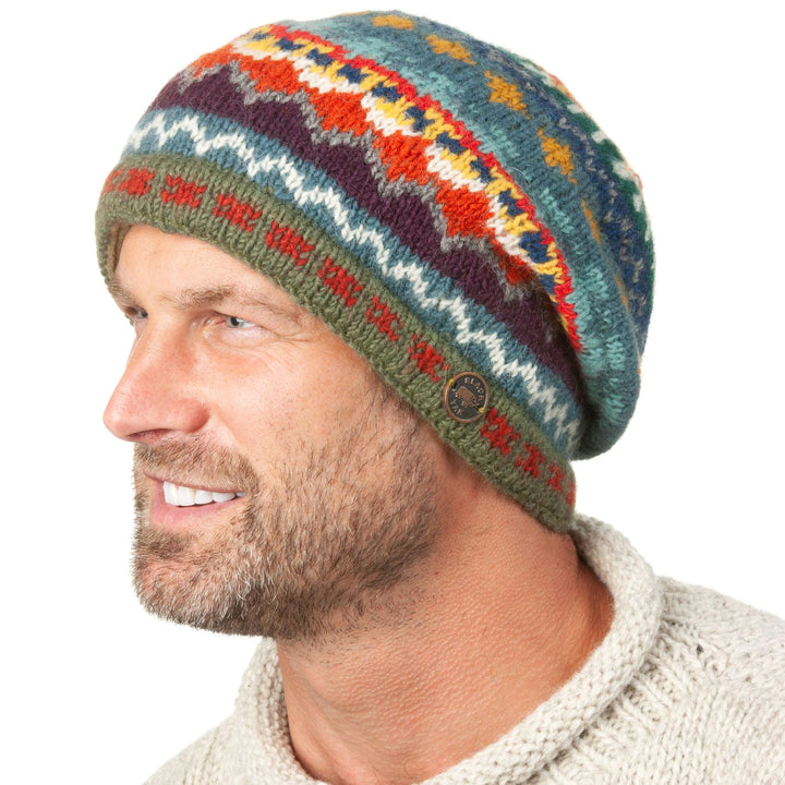 Fair Isle Slouch Beanie - Meteor