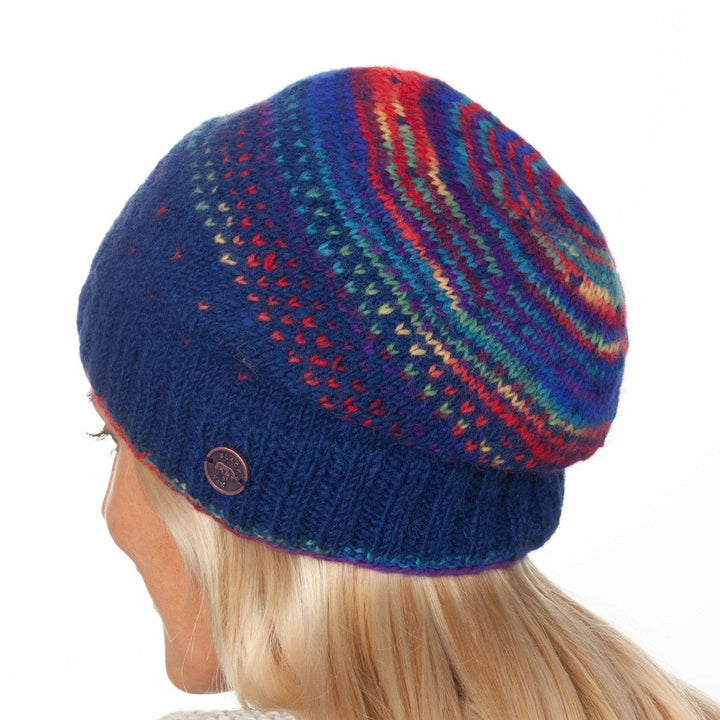 Solar Heart Slouch Beanie - Denim