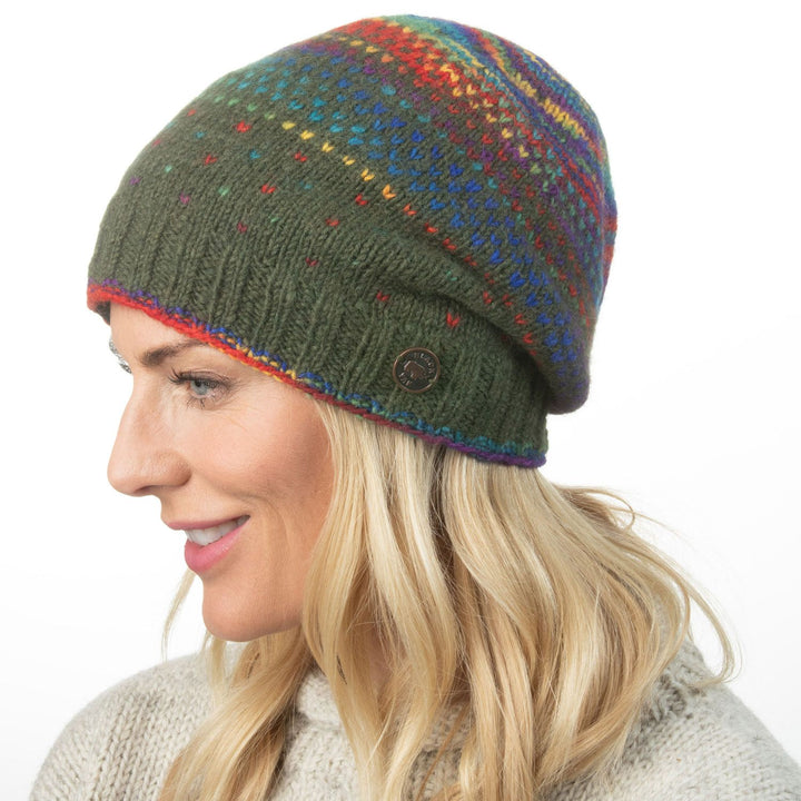 Solar Heart Slouch Beanie - Green