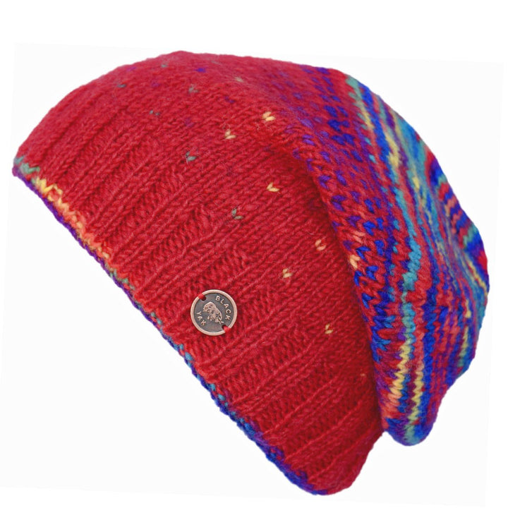Solar Heart Slouch Beanie - Red