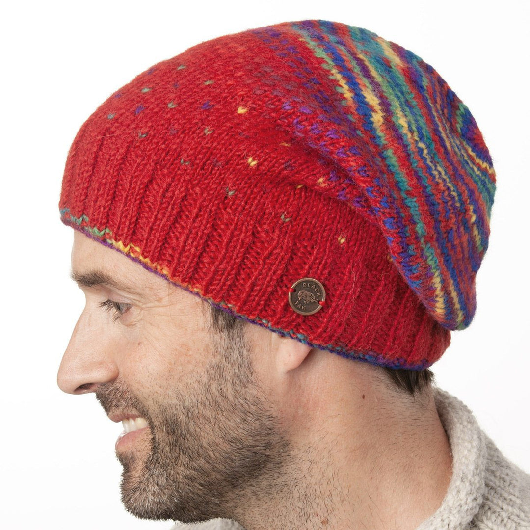 Solar Heart Slouch Beanie - Red