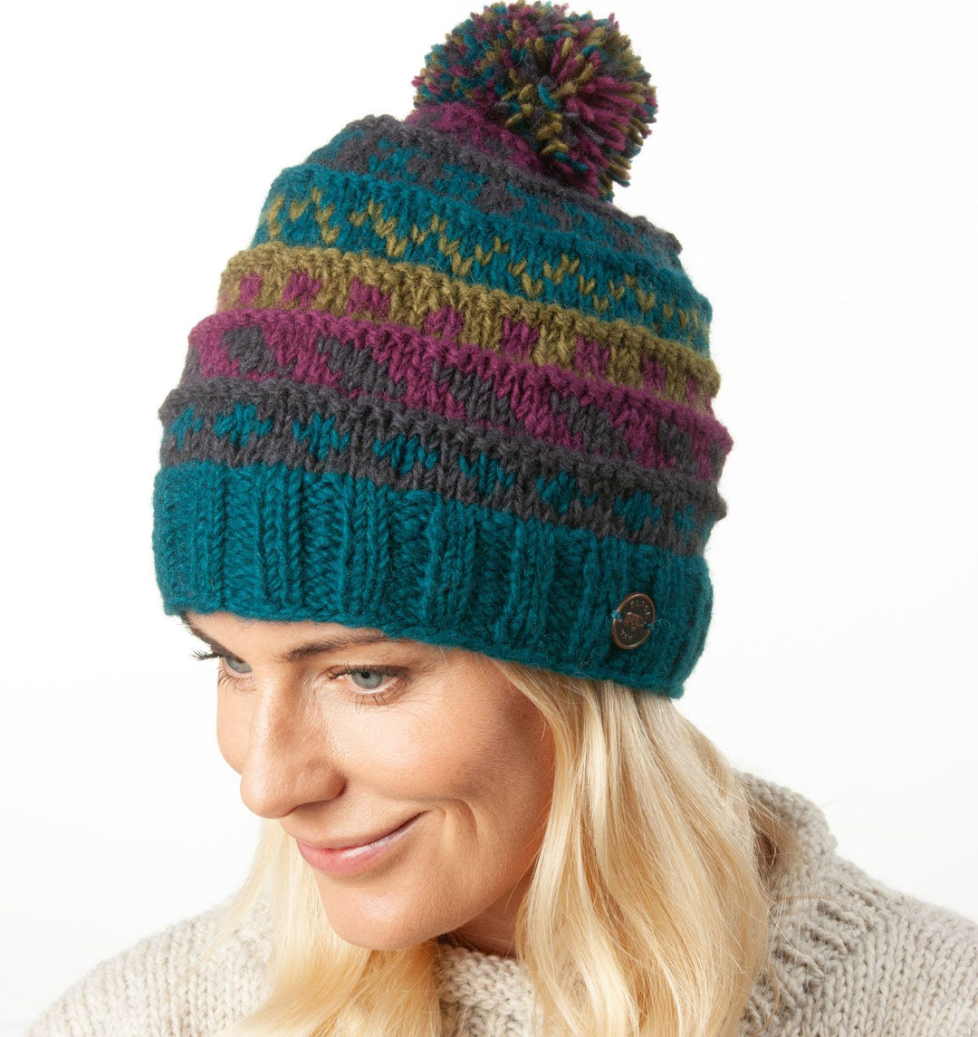 Ridge Bobble Hat - Teal