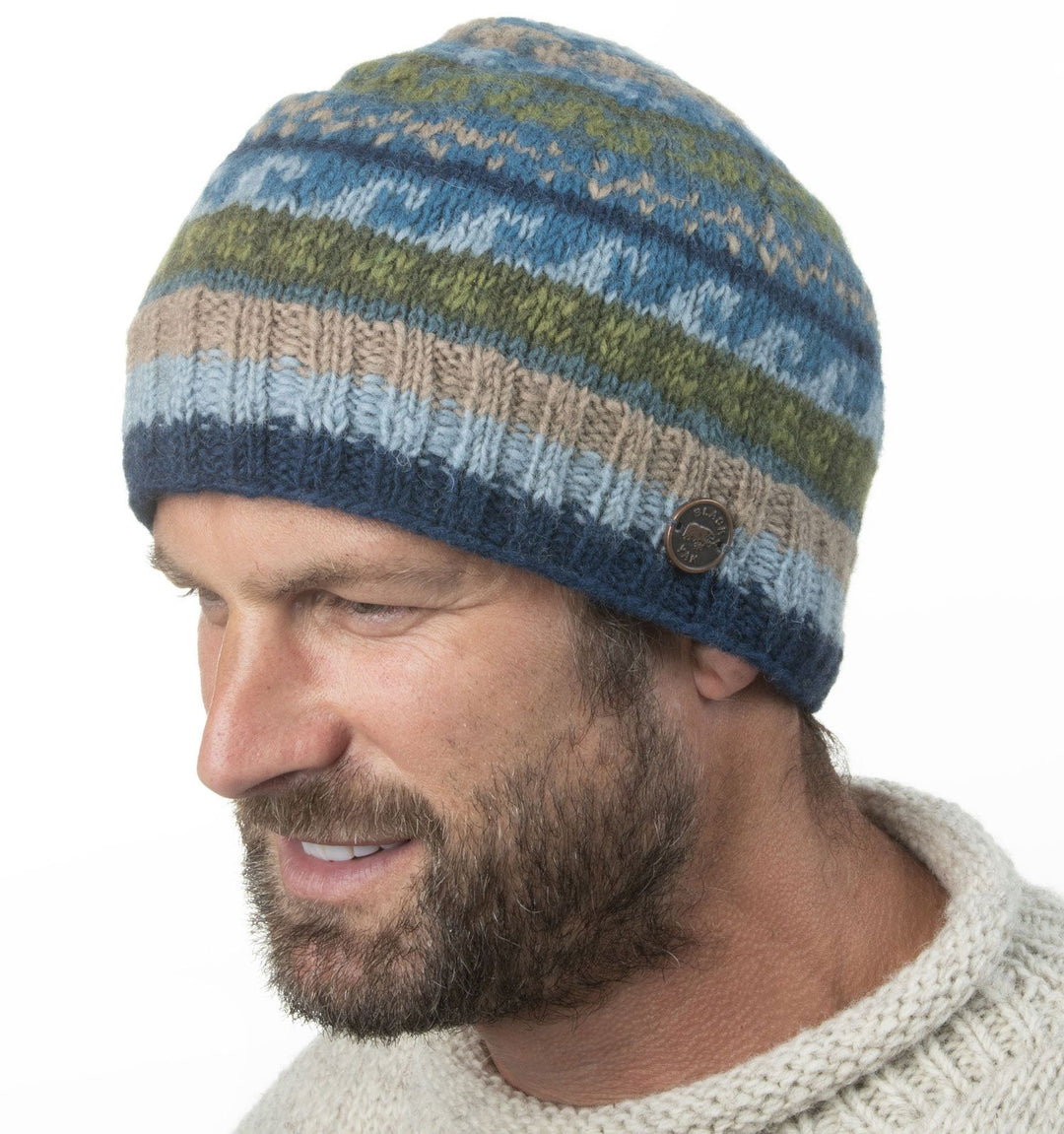Fair Isle Beanie Hat - Lake