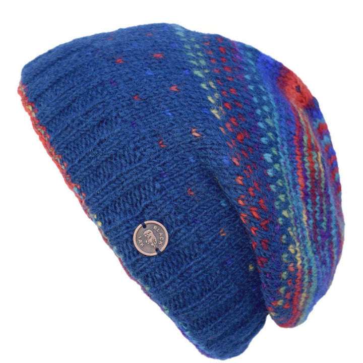 Solar Heart Slouch Beanie - Denim