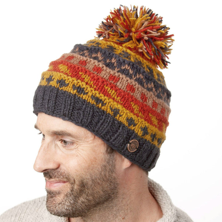Ridge Bobble Hat - Mustard