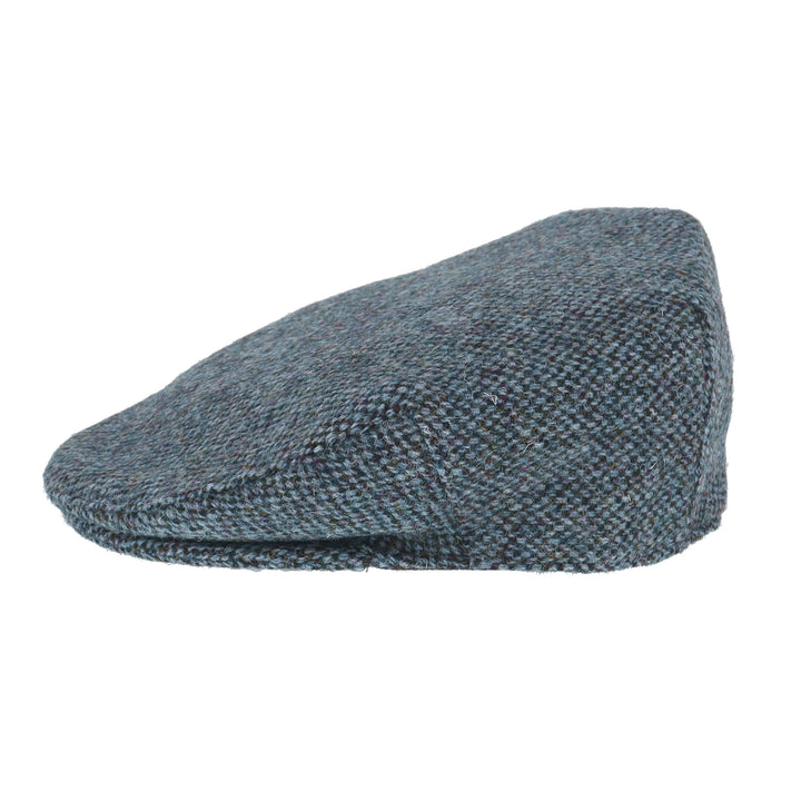 Glen Appin Harris Tweed Wool Country Flat Cap Blue Fleck