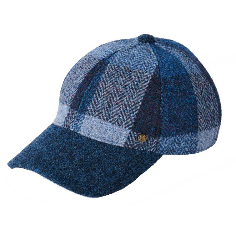 Failsworth Harris Tweed Blue Check Baseball Cap