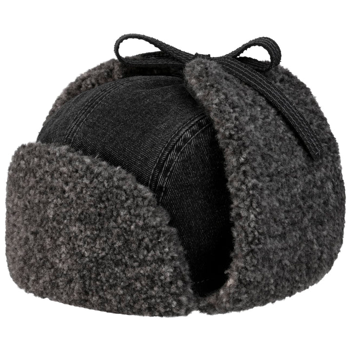 Stetson Denim Bomber Aviator Hat Black