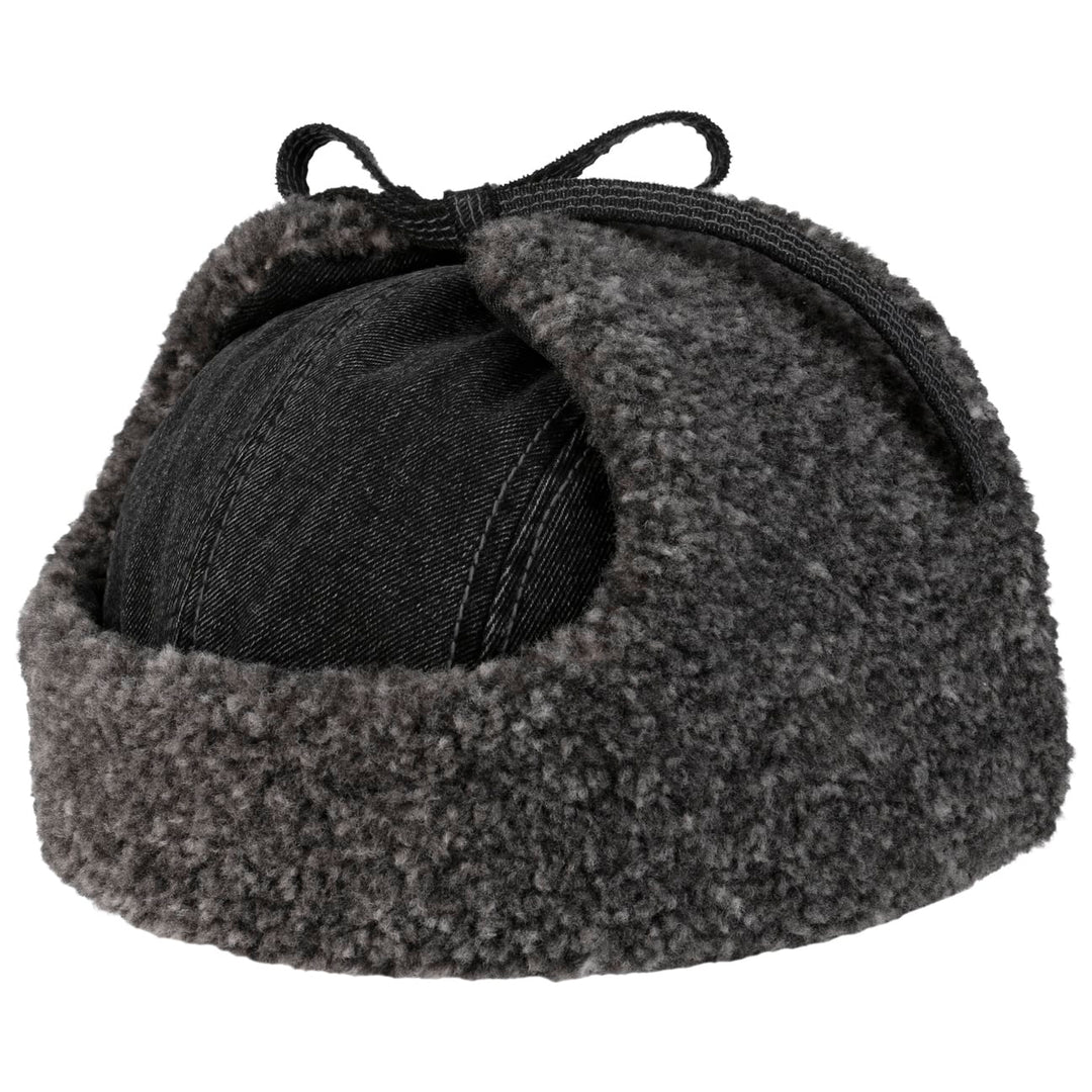 Stetson Denim Bomber Aviator Hat Black