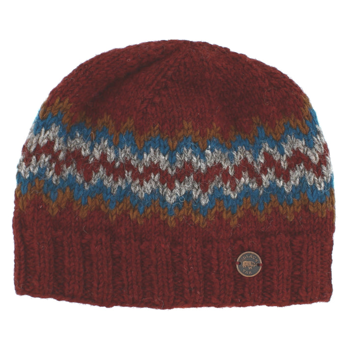 Zig Zag Beanie Hat - Brick
