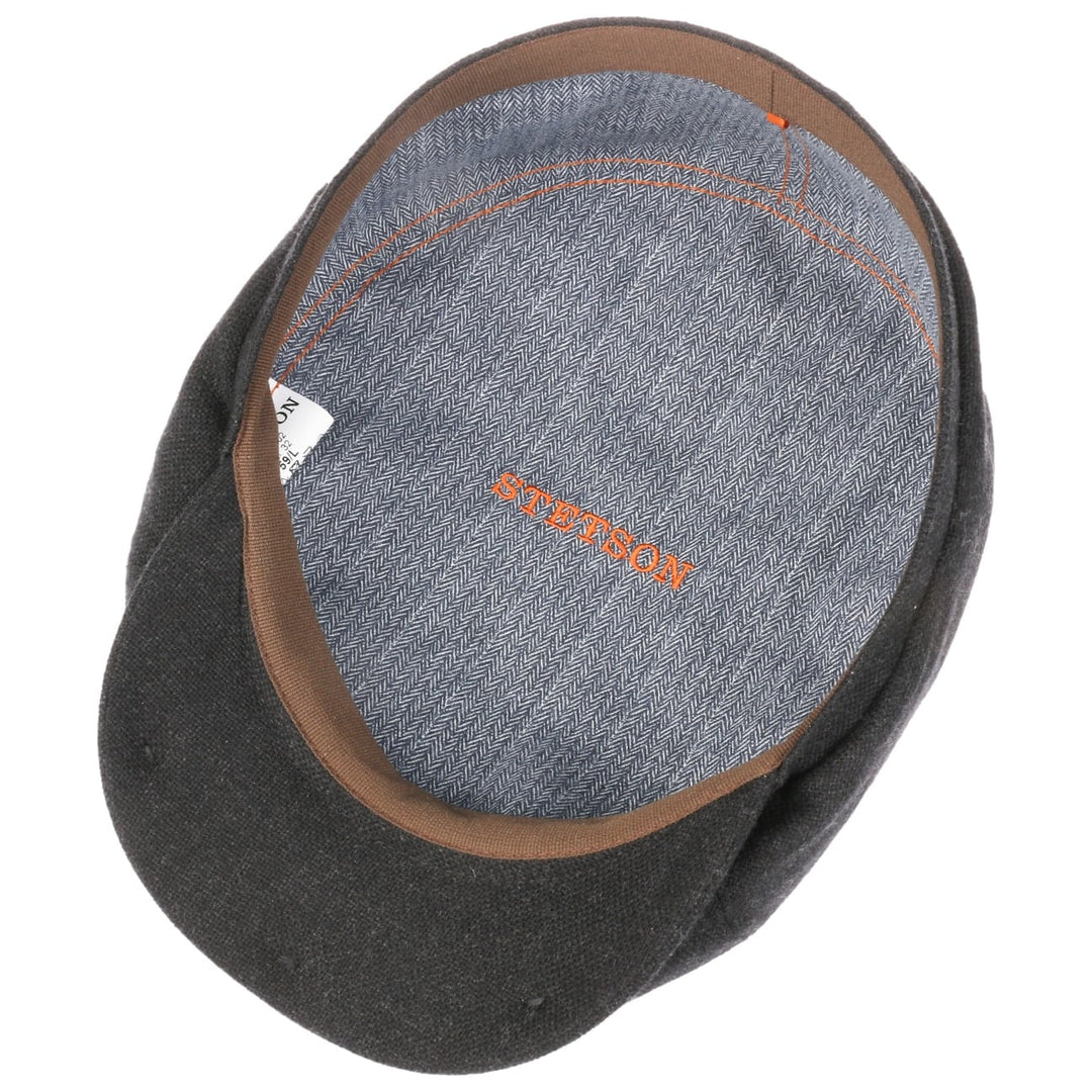 Stetson Brooklin Wool Cashmere Flat Cap Dark Grey