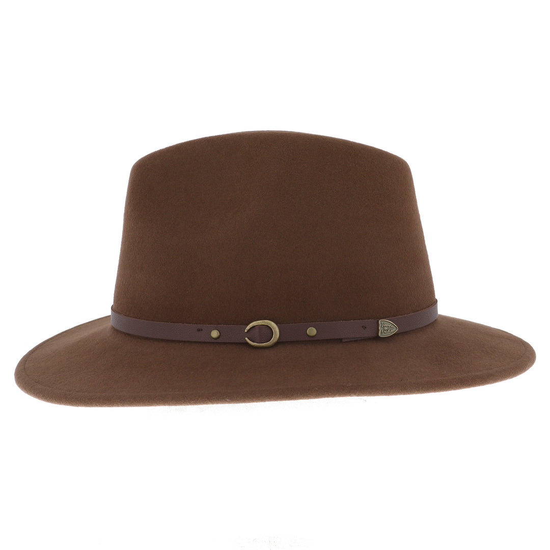 Safari Crushable Wool Felt Fedora Hat - Brown