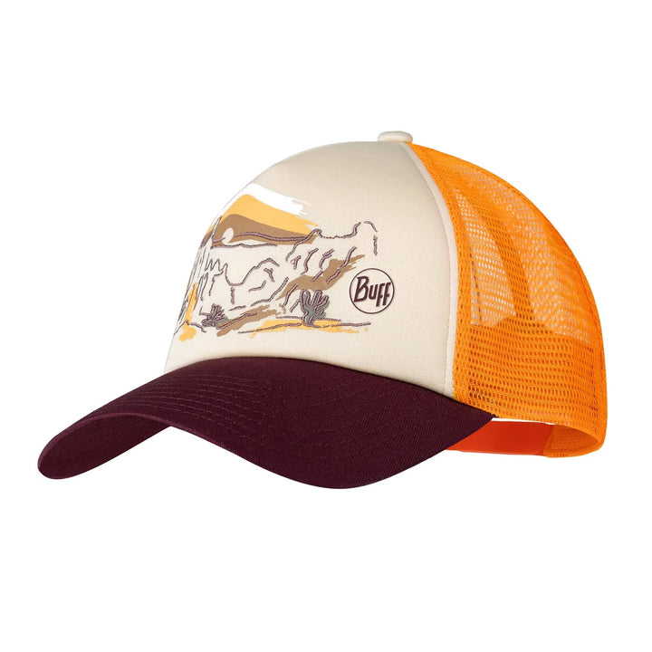 Buff Classic Adjustable Mesh Trucker Cap In Sylva Apricot