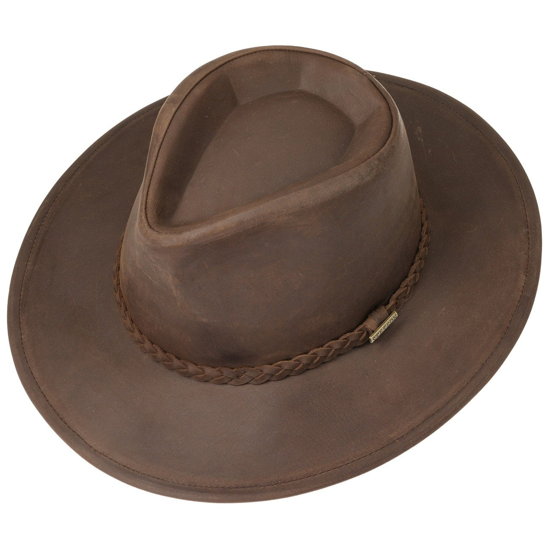 Stetson Buffalo Leather Western Hat in Brown