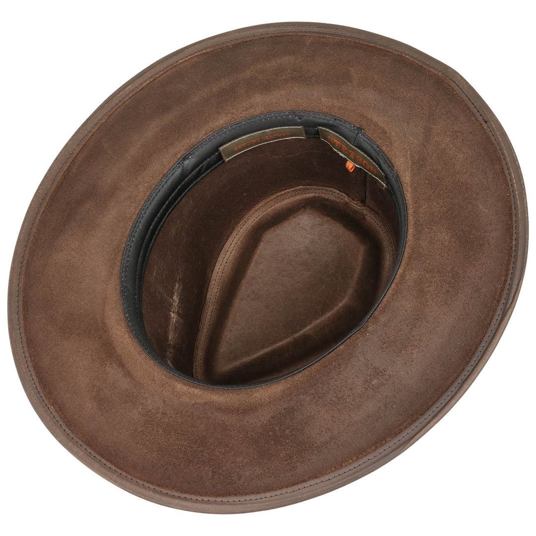 Stetson Buffalo Leather Western Hat in Brown