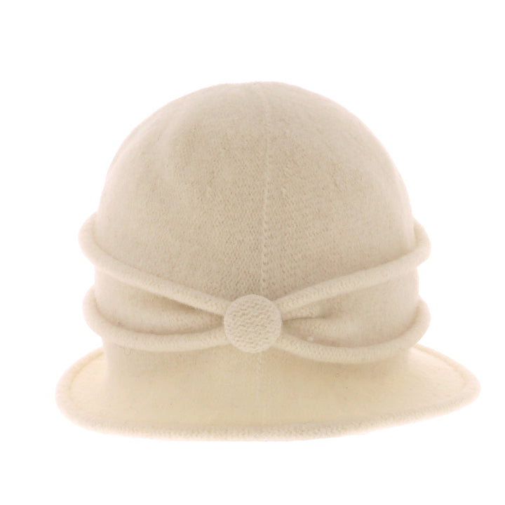 Women's Polar Button Ribbed Wool Pull On Cloche