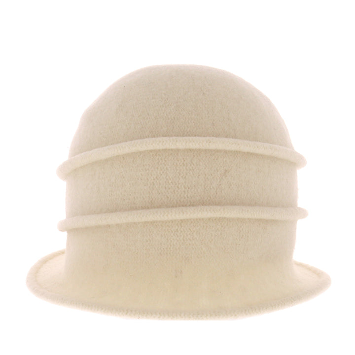 Women's Polar Button Ribbed Wool Pull On Cloche