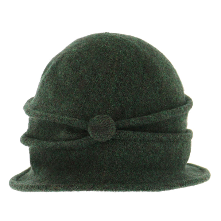 Women's Forest Button Ribbed Wool Pull On Cloche