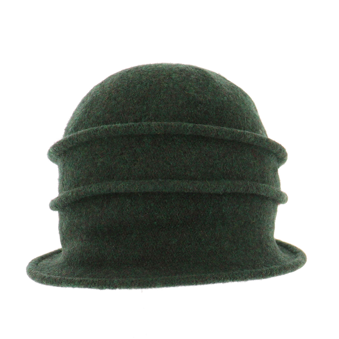 Women's Forest Button Ribbed Wool Pull On Cloche