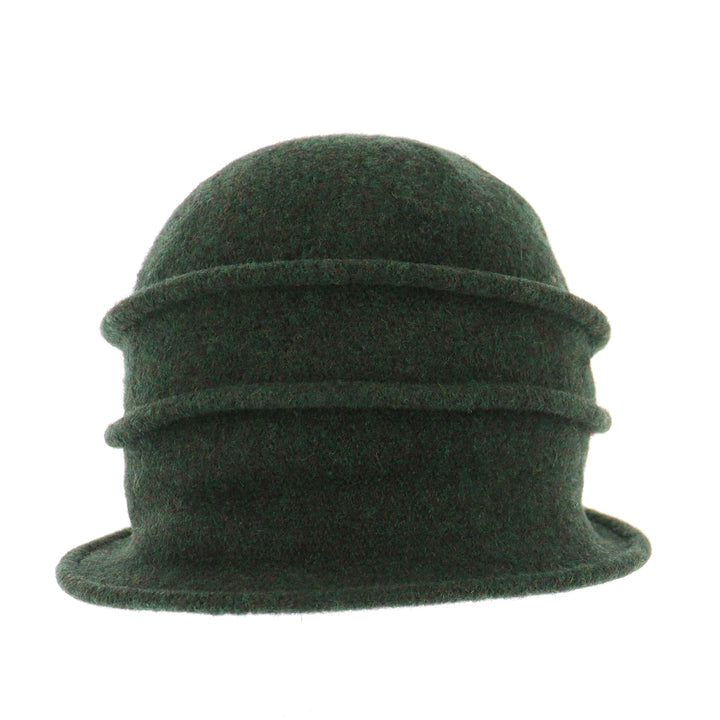 Women's Forest Button Ribbed Wool Pull On Cloche