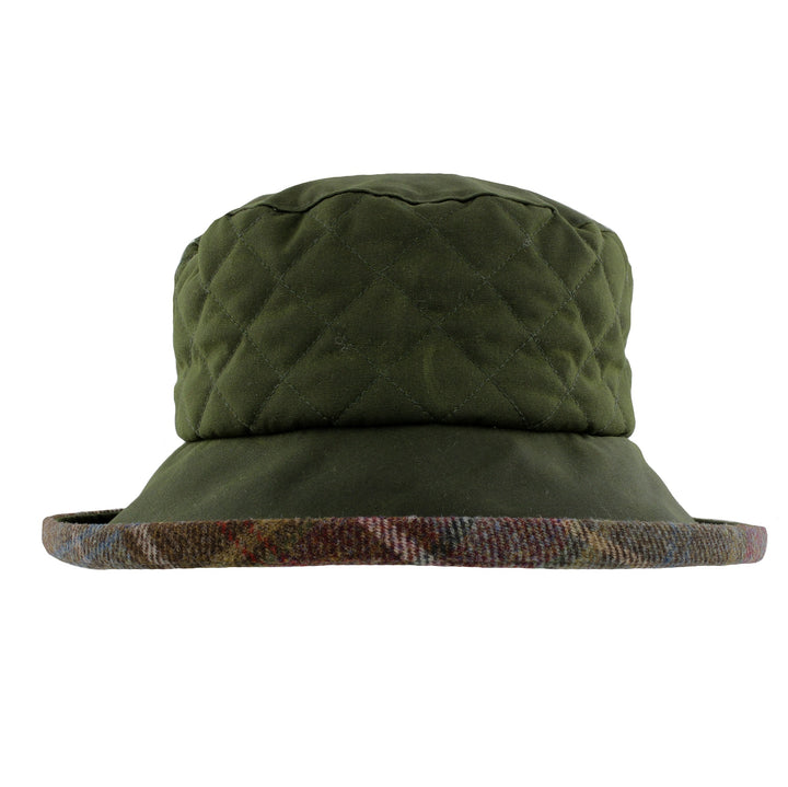Olive Quilted Wax Brim Hat From Whiteley