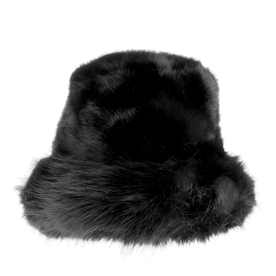 Faux Fur Cuff Cossack Hat in Black
