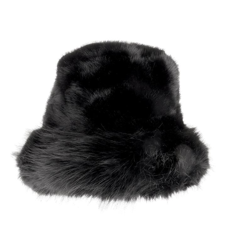 Faux Fur Cuff Cossack Hat in Black