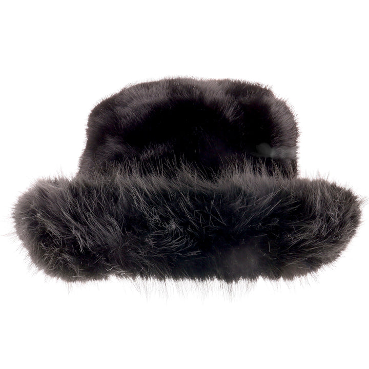 Faux Fur Cuff Cossack Hat in Black