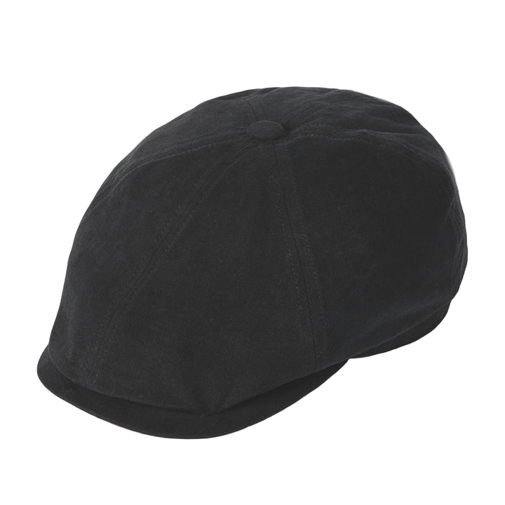 Failsworth Canvas Cotton Hudson 6 Panel Cap In Black/Salmon
