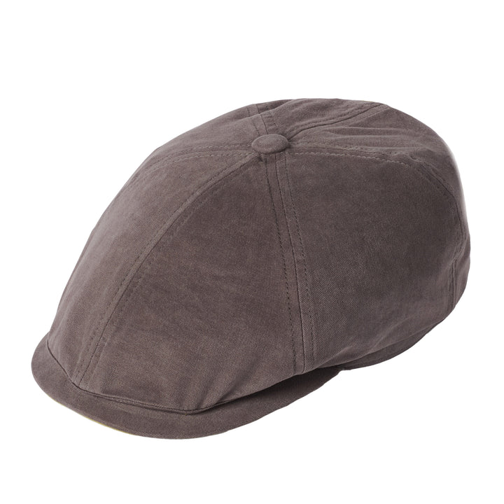 Failsworth Canvas Cotton Hudson 6 Panel Cap In Charcoal/Apple