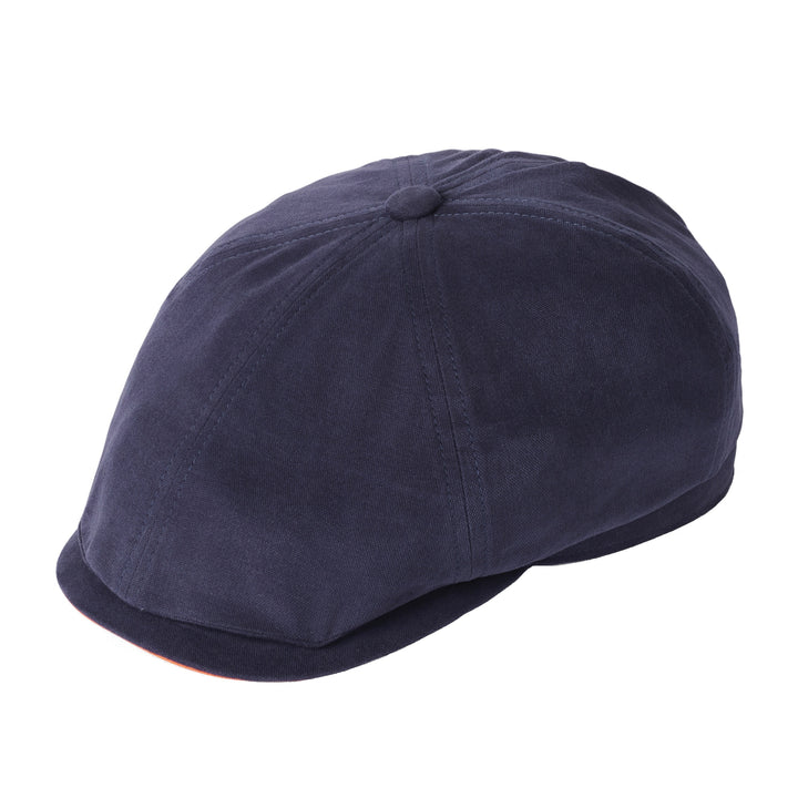 Failsworth Canvas Cotton Hudson 6 Panel Cap In Navy/Orange
