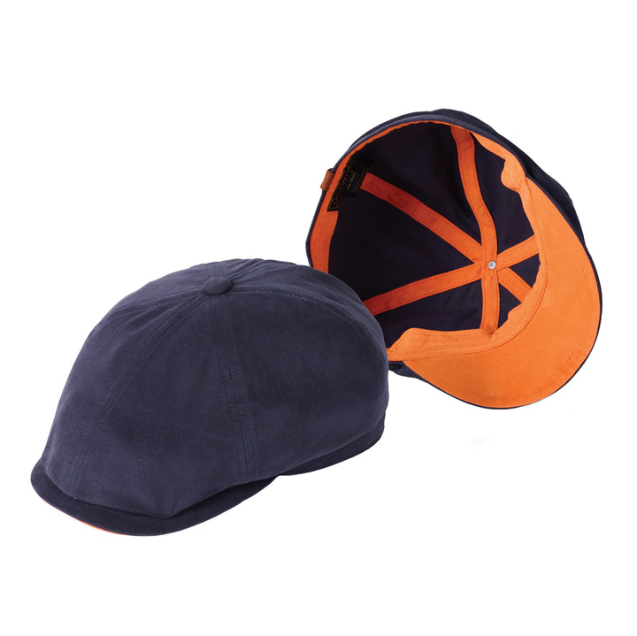 Failsworth Canvas Cotton Hudson 6 Panel Cap In Navy/Orange
