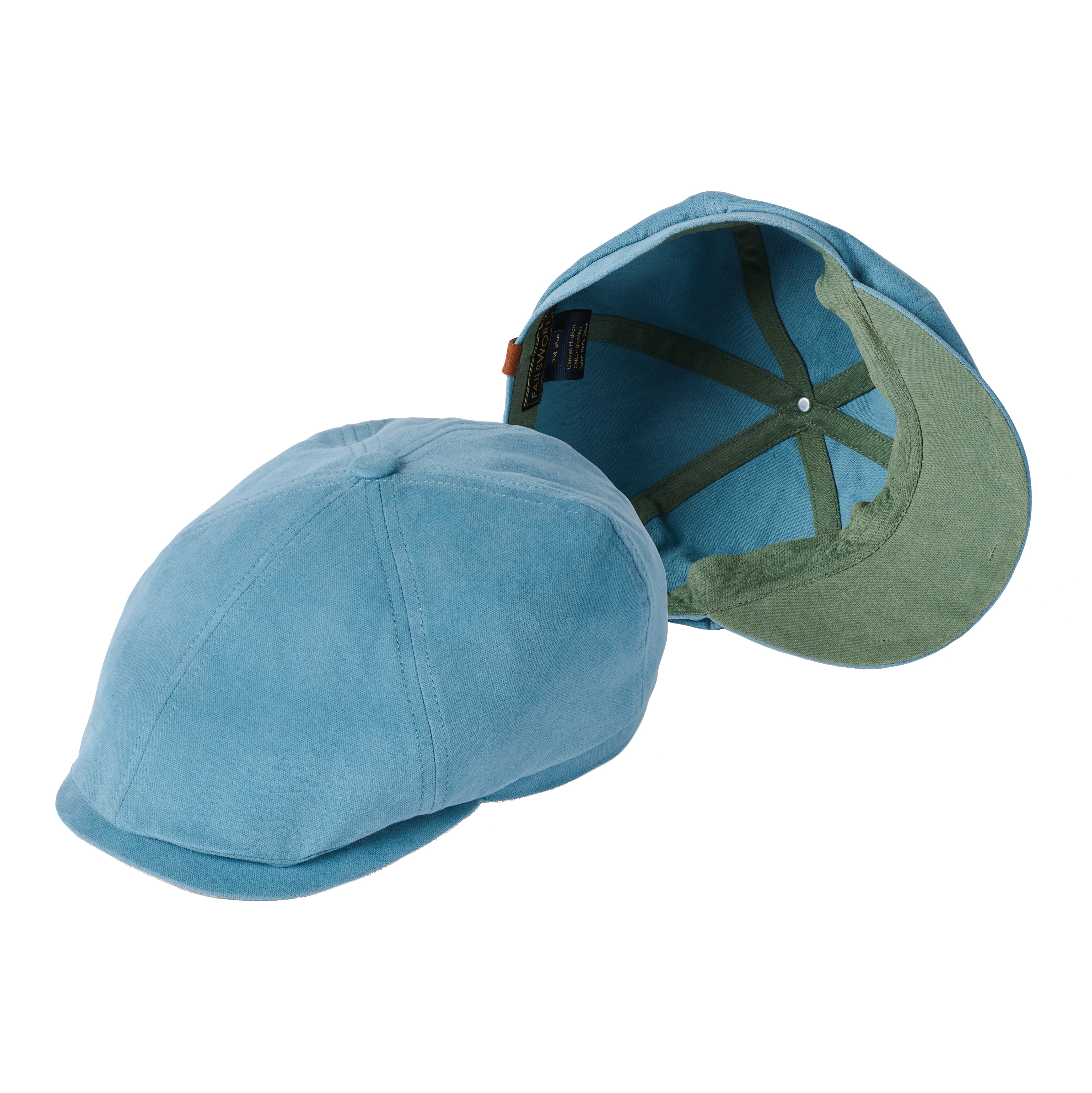 Failsworth Canvas Cotton Hudson 6 Panel Cap In Sky/Sage – The Hat