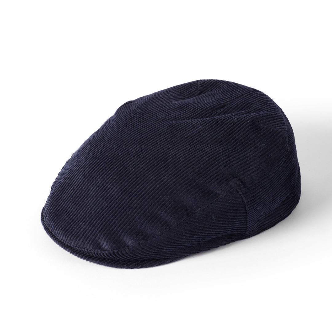 Failsworth Cord Flat Cap In Navy