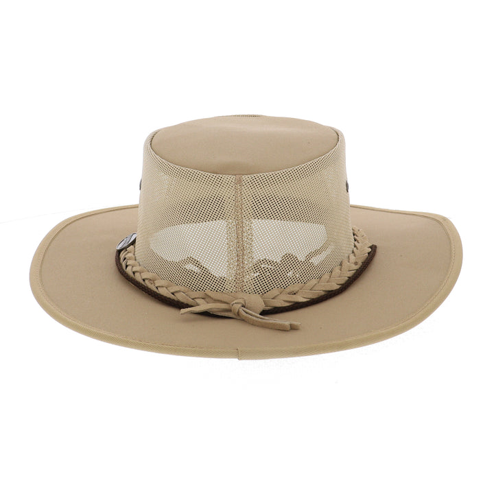 Barmah Canvas Drover Airflow Hat In Beige