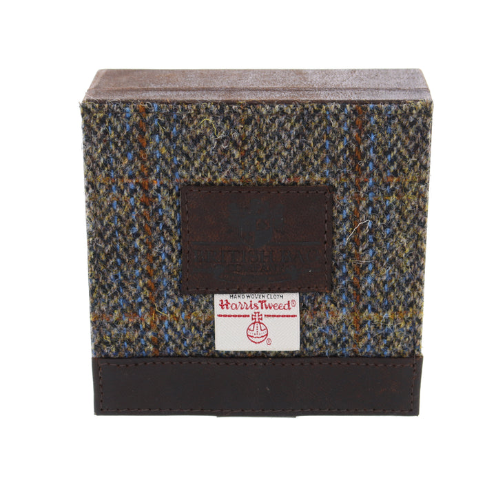 Harris Tweed & Leather Trinket Cuff Links Box