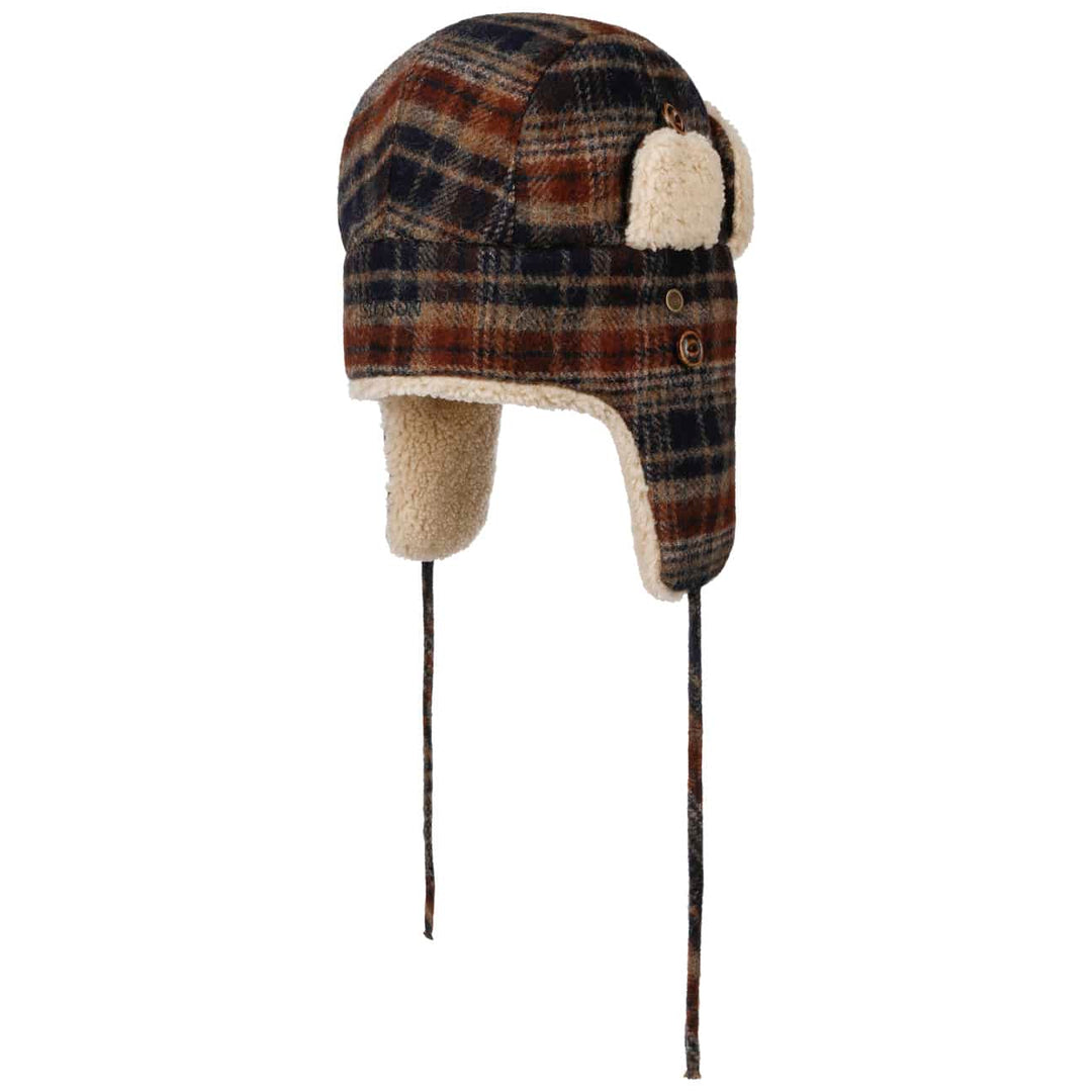 Stetson Wool Check Bomber Aviator Hat