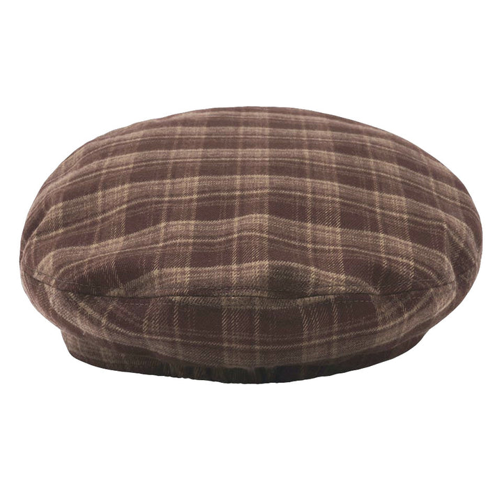 Loevenich Checkered Cap With Faux Suede Brim in Brown