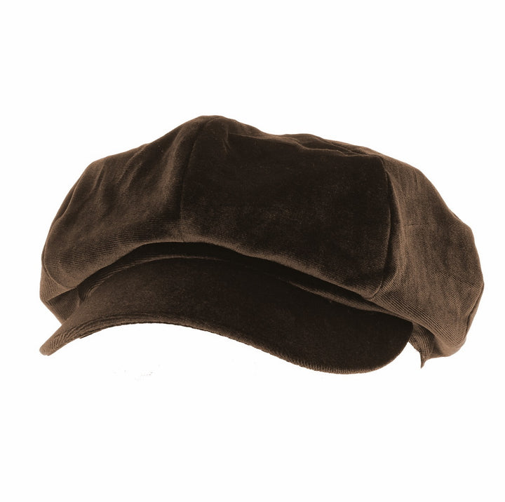 Brown Brushed Soft Feel Bakerboy Cap from Whiteley