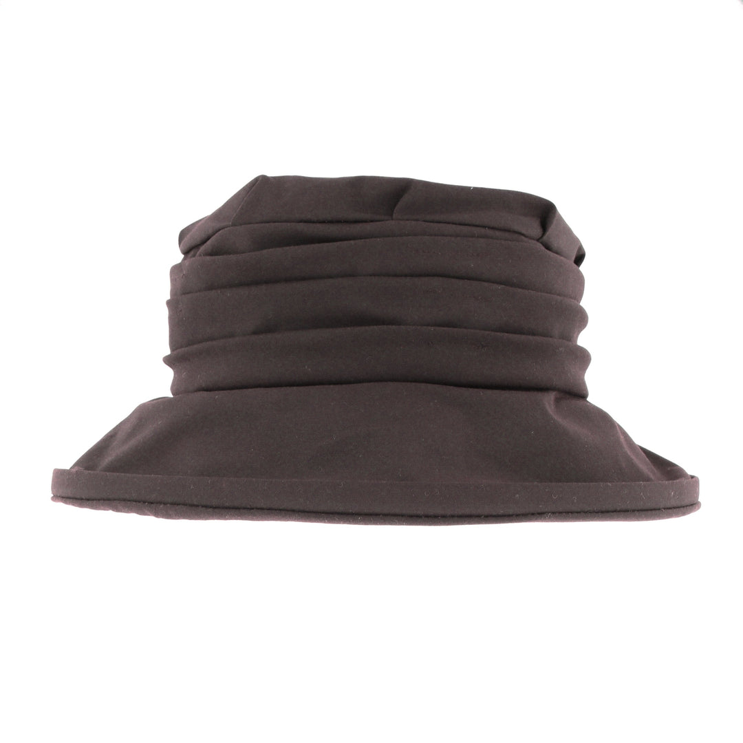 Whiteley Annabel Ladies Wax Cloche Hat in Chocolate Brown