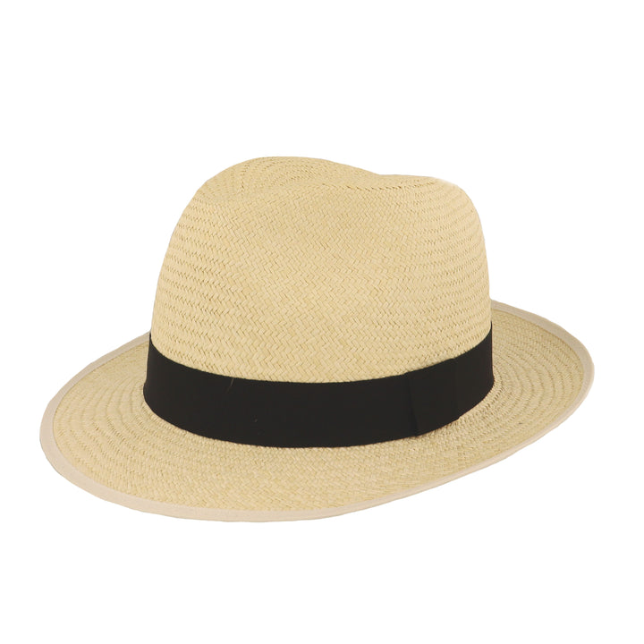 Christys' Bexley Panama Semi-Bleached with Black Band