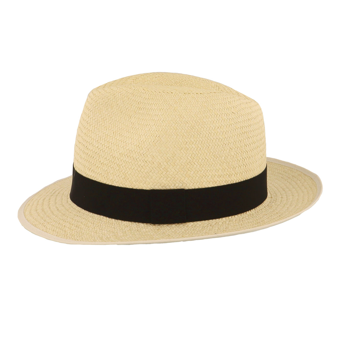 Christys' Bexley Panama Semi-Bleached with Black Band