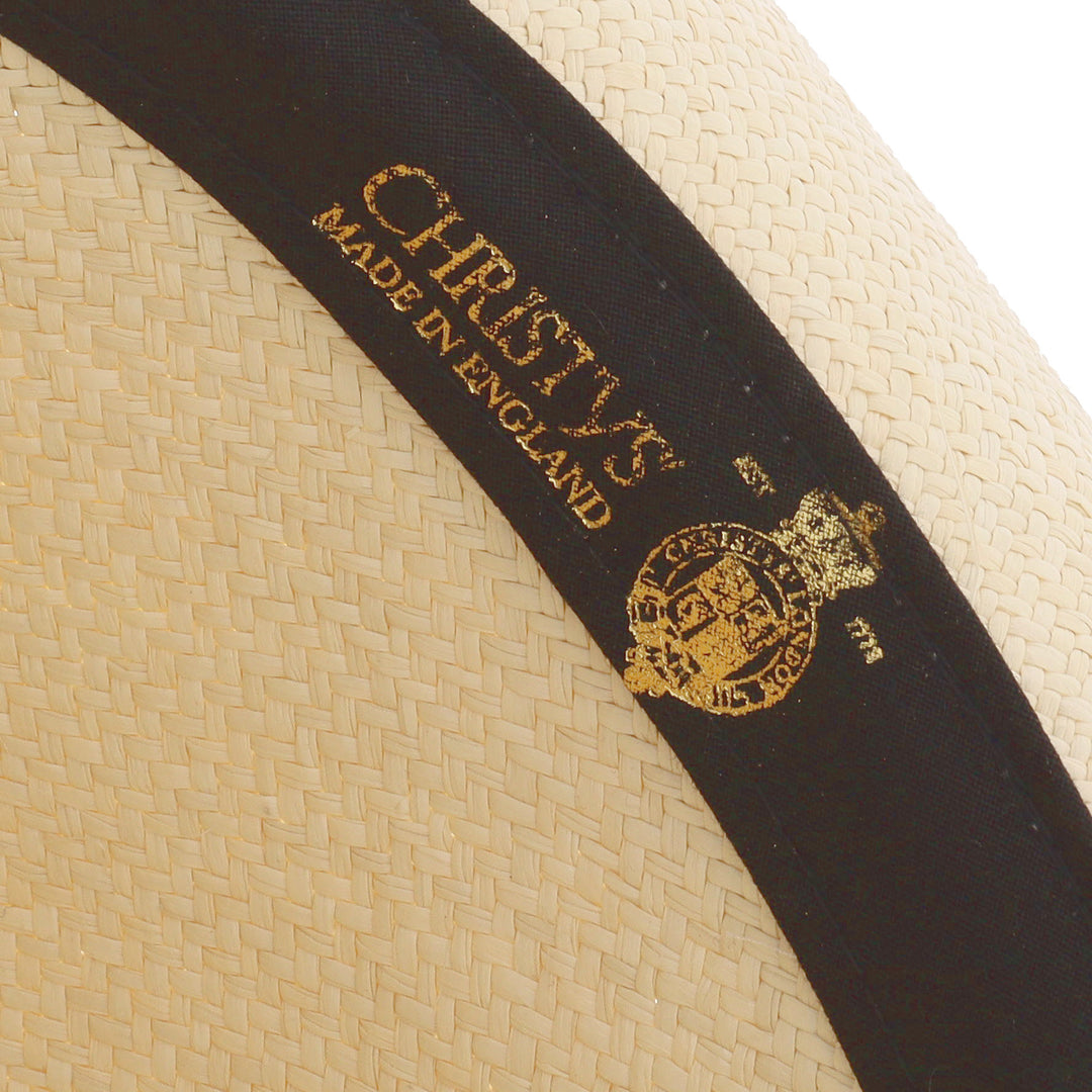 Christys' Bexley Panama Semi-Bleached with Black Band