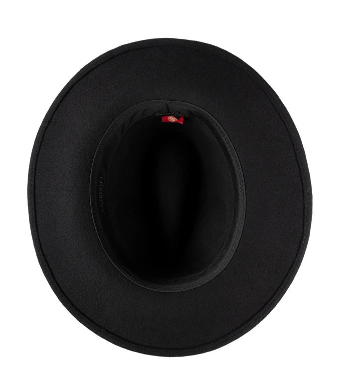 Safari Crushable Wool Felt Fedora Hat - Black