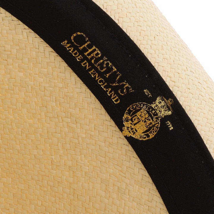 Christys' Folding Panama Semi-Bleached with Black Band