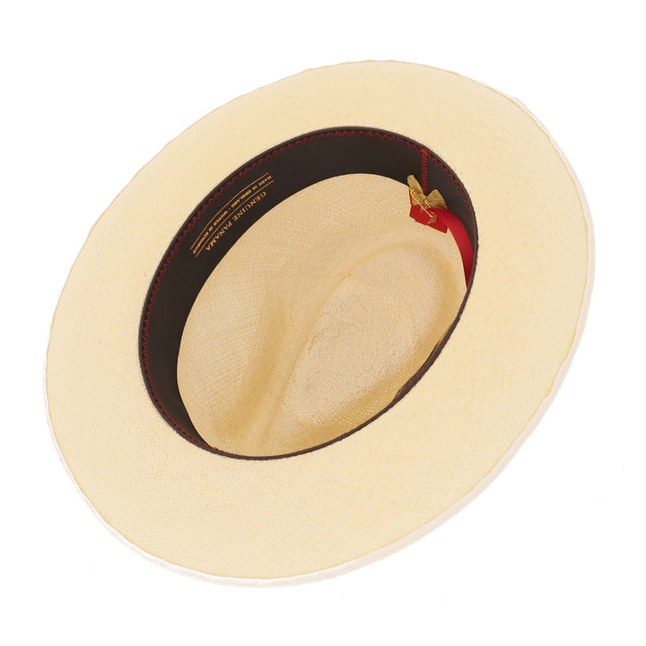 Christys' Preset Semi-Bleached Panama Hat With Navy Band