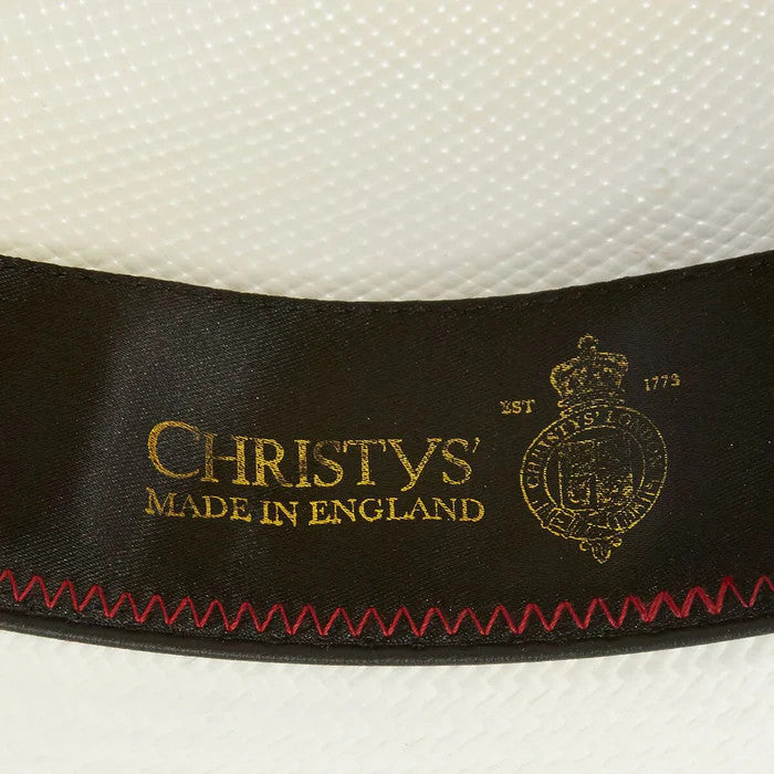 Christys' Preset Bleach Panama Hat With Regimental Band