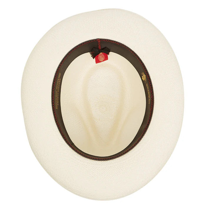 Christys' Preset Bleach Panama Hat With Regimental Band